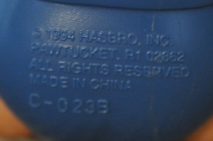 Copyright 1994 Hasbro, Inc. Pawtucket, RI 02862 All Rights Reserved Made in China C-023B